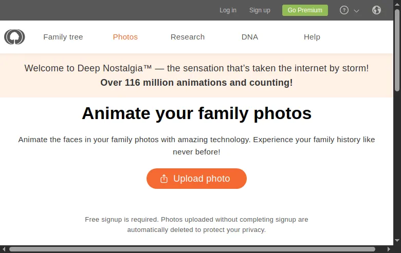 A picture of Deep Nostalgia
